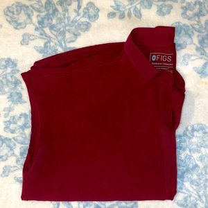 Women's Burgundy Rafaela Oversized Scrub Top - M / Burgundy